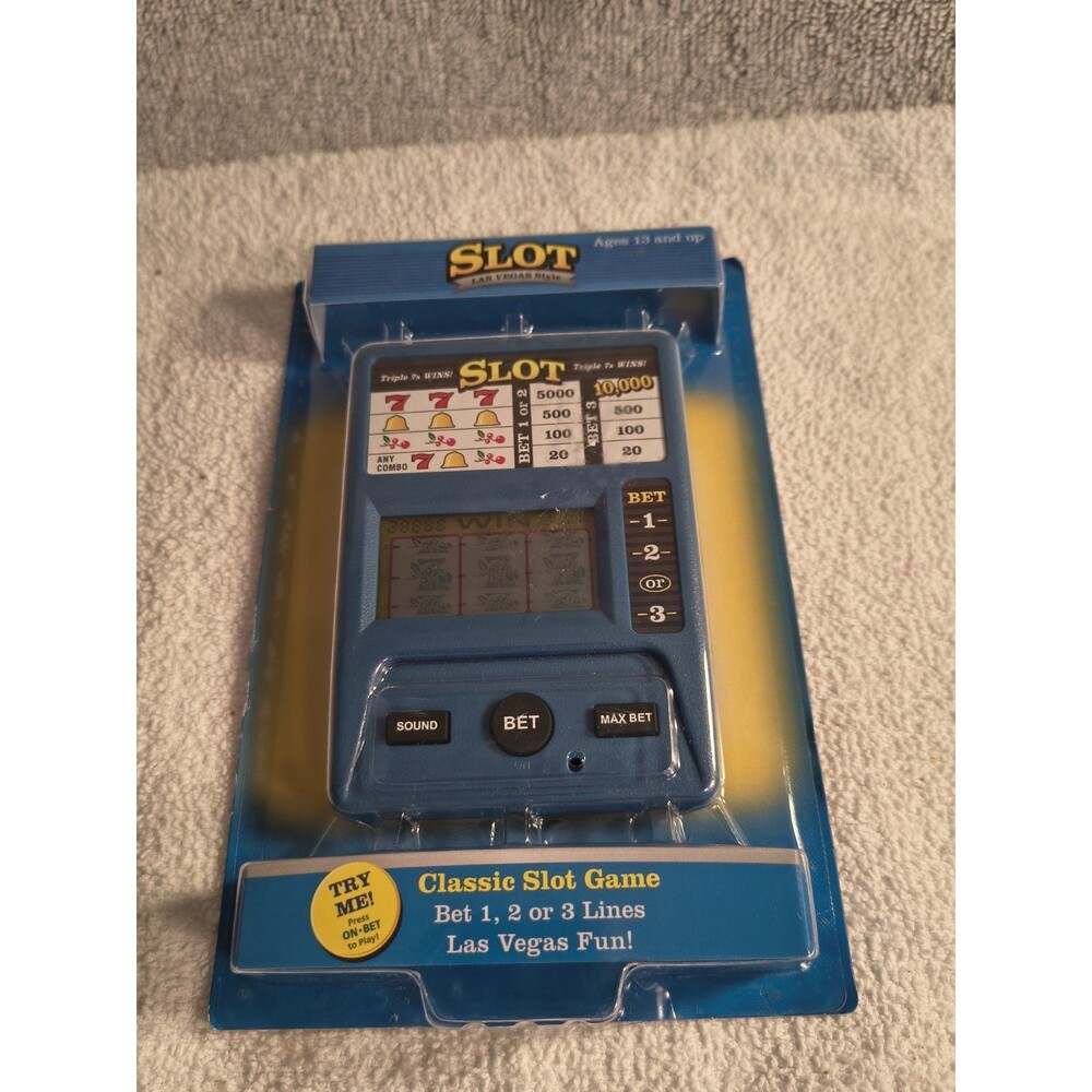 RecZone Classic Slot Game Handheld Electronic Las Vegas Style Blue Toy New...